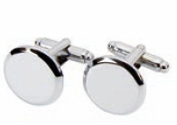 R8892 Round Cuff Links in display - Engravable & Gifts/Gifts
