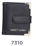 7310 Grained PU 20 Leaf Credit Card Case with Tab