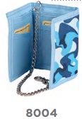 8004 Camouflage Print Trifold Wallet with Chain