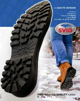 Svig 551FL Outdoor Trekking Unit Black (pair) - Shoe Repair Materials/Units & Full Soles