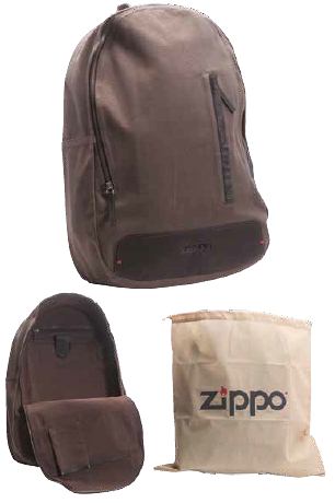 Zippo 2.005.575 CANVAS & LEATHER TRIM BACK PACK (49 x 34 x 13cm) - Zippo/Zippo Leather Goods