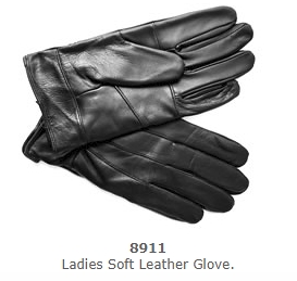 8911 Ladies Soft Leather Black Gloves