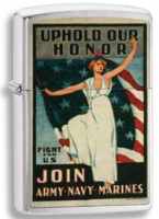 Zippo 29599 US Army Navy Marines Poster Uphold Our Honour