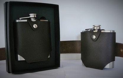 .....X57070 Flask 6oz PU Belt Holder Matt Finish (Gift boxed) - Engravable & Gifts/Flasks