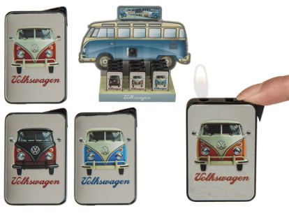10/2323 VW Camper Van Electro Metal Lighter Display Pack (12) - Engravable & Gifts/Gifts