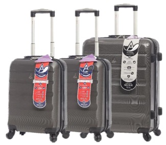 ABS325 AEROLITE ADELAIDE 4 WHEEL Charcoal ( 3 Piece 21/21/29) - Leather Goods & Bags/Luggage
