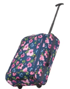 TB023-689 Navy Floral 21 Trolley Bag - Leather Goods & Bags/Luggage