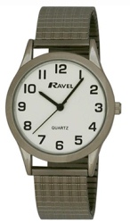 R0201011S RAVEL GENTS EXPANDER WATCH Silver Strap - Watch Accessories & Batteries/Watches