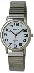 R0208021S RAVEL GENTS EXPANDER WATCH Silver Strap - Watch Accessories & Batteries/Watches
