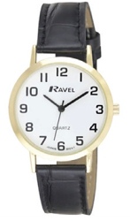 R0102011 RAVEL GENTS WATCH Black Strap - Watch Accessories & Batteries/Watches