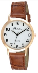 R0102141 RAVEL GENTS WATCH Brown Strap - Watch Accessories & Batteries/Watches