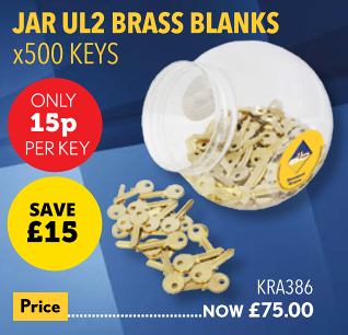 UL2 Brass 500 blanks in a Jar (KRA386) - Keys/Promotion Packs