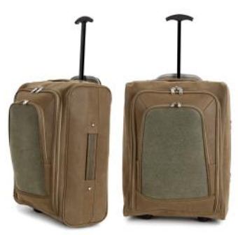 CB06-TOL Tan/Olive Cabin Trolley 49x35x20cm - Leather Goods & Bags/Luggage