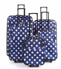 2087F-5-RTWTBL Regency Spot White/Blue (set of 5) Trolley Cases - Leather Goods & Bags/Luggage
