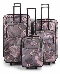 .2087F-5-PKBF Pink Butterfly (set of 5) Trolley Cases - Leather Goods & Bags/Luggage