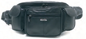 1447 Extra Large Nappa Bum Bag With 5 Zips Phone & Cig. Pocket