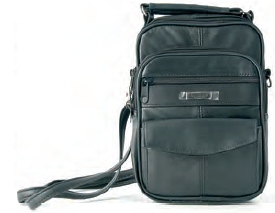 1458 Sheep Nappa Gents Multi Zip Bag With Top Handle & Strap