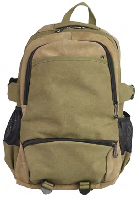 2616 Canvas Backpack with 4 Zips & 2 Side Pockets