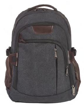 2618 Canvas Backpack with 4 Zips & 2 Side Pockets - Leather Goods & Bags/Back Packs