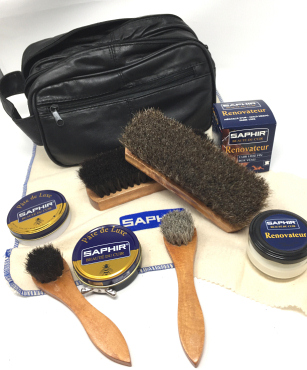 Luxury Leather Shoe Polishing Kit with Saphir - Shoe Care Products/Shoe Care Kits