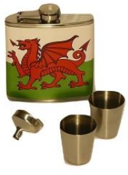 ...X56061 Wales Flask Display Box & Cups - Engravable & Gifts/Flasks