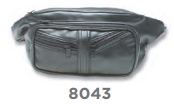 8043 PU Bum Bag with 5 Zips - Leather Goods & Bags/Bum Bags & Small Leather Bags