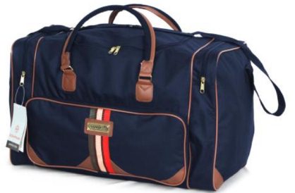 A27 Holdall Heavy weight polyester holdall with brown PU trim