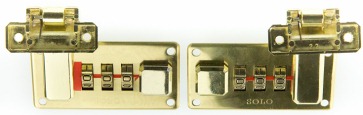 Combination Case Lock Brass Plated 65mm x 32mm (pair) - Fittings/Case Locks
