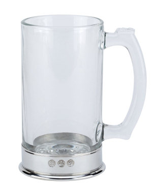 580/1 Pewter Mounted Plain Glass Tankard in Presentation Box - Engravable & Gifts/Tankards