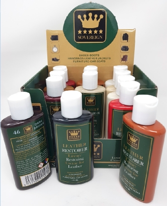 ***Sovereign Leather Restorer Cream 150ml Display Pack (24 assorted) - Sovereign Shoe Care/Shoe Creams