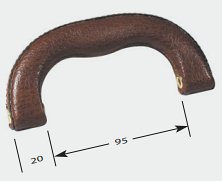 Pillar Handle Leather Firm (MAN24) 13.9cm - Fittings/Handles
