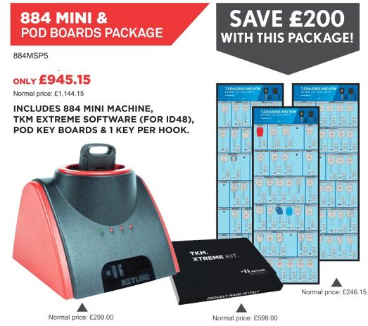 884 Mini & Boards Package OFFER - Key Machines/Transponder Machines