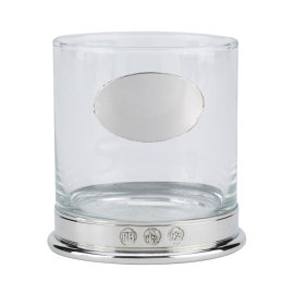 576/1 Single Whiskey Glass with Engraving Plate & Pewter Base in Presentation Box