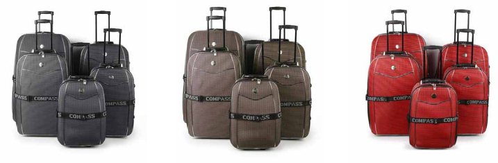 2036A Compass 5 Piece Luggage Set - Leather Goods & Bags/Luggage