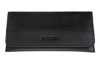 Zippo 2006058 Black Leather Bi-Fold Tobacco Pouch - Zippo/Zippo Leather Goods