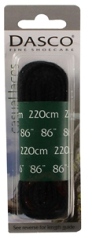 Dasco Blister Packs Laces 220cm Cord Black (Pack 6) - Shoe Care Products/Dasco