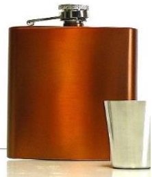 ..X57622 Hip Flask Laser Ready Brushed Copper 6oz - Engravable & Gifts/Flasks