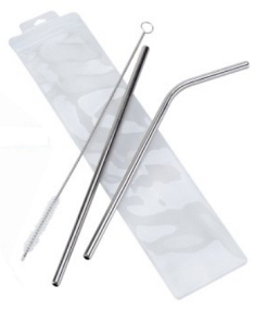 R1999 Metal Travel Straw Set Chrome - Engravable & Gifts/Gifts