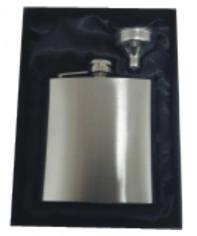 FLASK1 - 6oz Flask Steel in Gift Box - Engravable & Gifts/Flasks