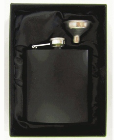 6oz Black Matt Hip Flask Gift Boxed - Engravable & Gifts/Flasks