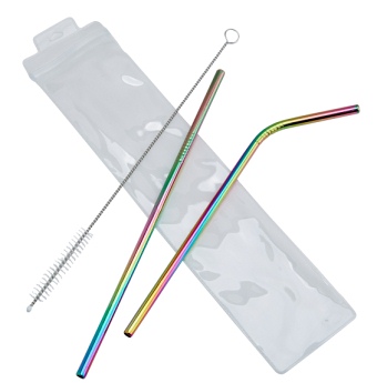 R1998 Metal Travel Straw Set Rainbow - Engravable & Gifts/Gifts