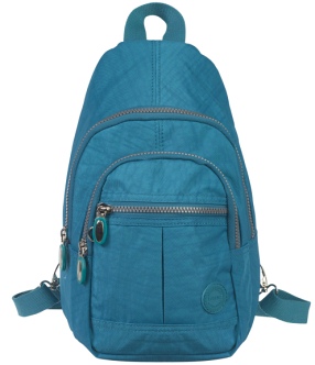 2526 Crinkled Nylon Back Pack with 4 Zips Assorted Colours - Leather Goods & Bags/Back Packs