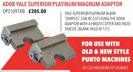 AD08 Yale Superior/Platinum/Magnum Adaptor for Punto Laser Machine - Key Machines/Laser Key Machines