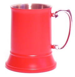 ...X57502 Red Stainless Steel Tankard 500ml - Engravable & Gifts/Tankards