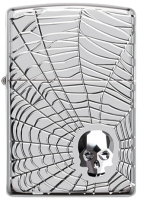 Zippo 29931 Armor Spider Web Skull