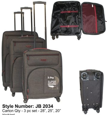 JB2034 Luggage Set 3 piece 20 25 and 28