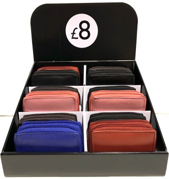 .RFID Protected Leather Purses Display Box (12 assorted) - Leather Goods & Bags/Purses