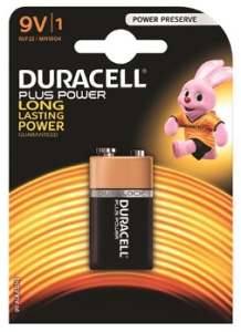 .Duracell Plus 9 Volt Batteries (pack of 1)