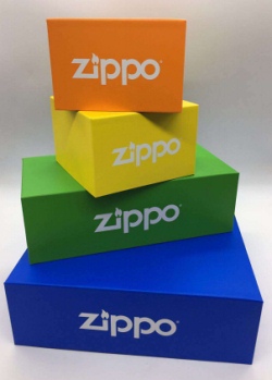 Zippo Set of 4 Card Board Display Boxes - Zippo/Zippo Displays