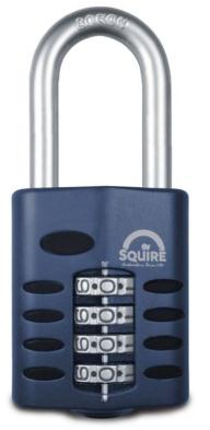 Squire CP50/1.5 - Weather Resistant 50mm Combination Padlock - 4 wheel - Long Shackle 1.5